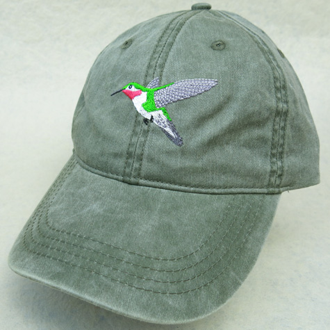 Embroidered Broad-Tailed Hummingbird Baseball Cap | The Fat Finch Boutique for Bird Lovers