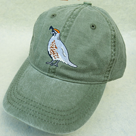 Embroidered Gambel's Quail Baseball Cap | The Fat Finch Boutique for Bird Lovers