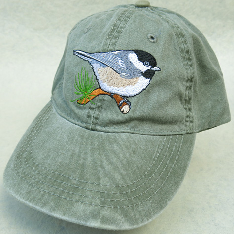 Embroidered Chickadee Baseball Cap | The Fat Finch Boutique for Bird Lovers