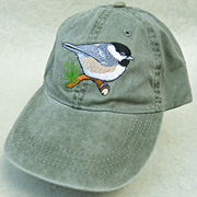 The Fat Finch Boutique for Bird Lovers | Embroidered Chickadee Baseball Cap