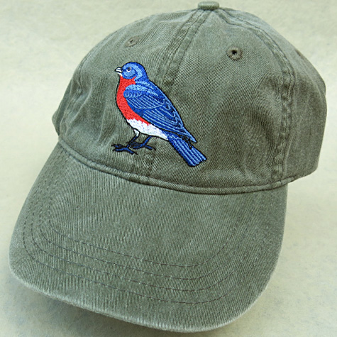 Embroidered Bluebird Baseball Cap | The Fat Finch Boutique for Bird Lovers