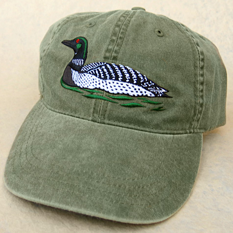 Embroidered Common Loon Baseball Cap | The Fat Finch Boutique for Bird Lovers