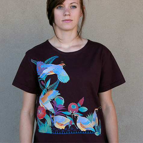 The Fat Finch Boutique for Bird Lovers | Quail Garden T-shirt by Sabaku