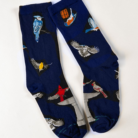 The Fat Finch Boutique for Bird Lovers | Birds in Flight Blue Socks by Wheel House Designs