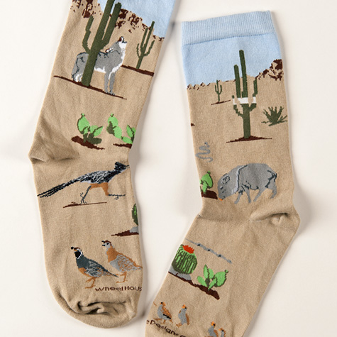The Fat Finch Boutique for Bird Lovers | Desert Critters Socks by Wheel House Designs