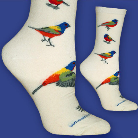 The Fat Finch Boutique for Bird Lovers | Painted Bunting Socks by Wheel House Designs
