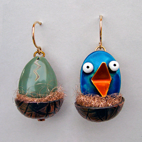 The Fat Finch Boutique for Bird Lovers | Hatchling Earrings by ChickenScratch Jewelry