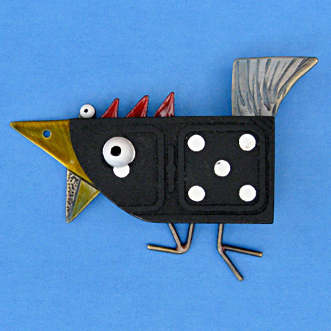 The Fat Finch Boutique for Bird Lovers | Domino Bird Pin by ChickenScratch Jewelry