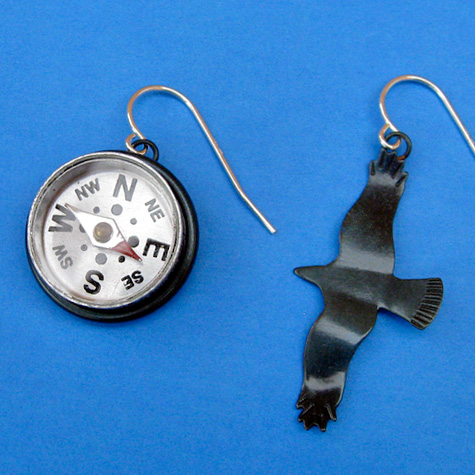The Fat Finch Boutique for Bird Lovers | As the Crow Flies Earrings by ChickenScratch Jewelry