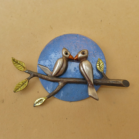 Lovebirds Pin by Chickenscratch from The Fat Finch Boutique for Bird Lovers