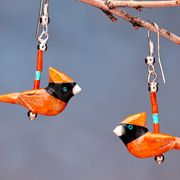 The Fat Finch Boutique for Bird Lovers | Bird Jewelry | Cardinal Fetish Earrings