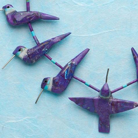 The Fat Finch Boutique for Bird Lovers | Bird Jewelry | Purple Stone Hummingbird Necklace by Matt Mitchell
