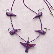 The Fat Finch Boutique for Bird Lovers | Bird Jewelry | Hummingbird Fetish Turquoise Necklace