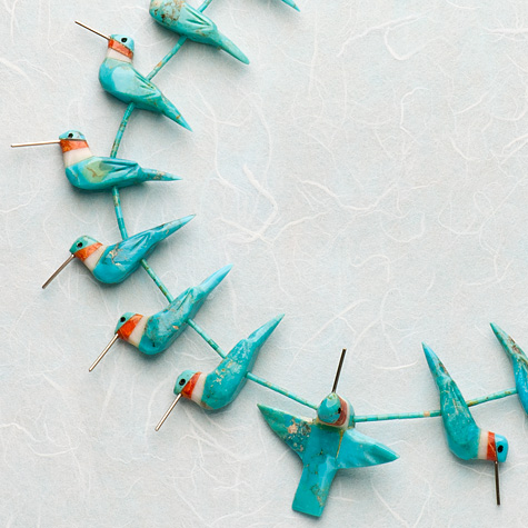 The Fat Finch Boutique for Bird Lovers | Bird Jewelry | Turquoise Hummingbird Necklace by Matt Mitchell