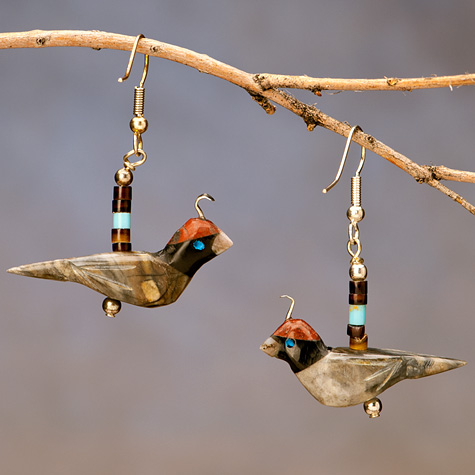 The Fat Finch Boutique for Bird Lovers | Bird Jewelry | Quail Fetish Earrings by Matt Mitchell