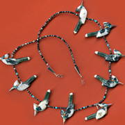 Hand-Carved Nine Fetish Roadrunner Necklace by Matt Mitchell