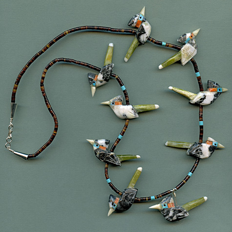 Hand Carved Roadrunner Fetish Necklace by Matt Mitchell from The Fat Finch Boutique for Bird Lovers