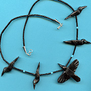 Ravens Hand Carved Five Fetish Necklace