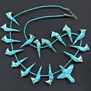 Hand-Carved Blue Jays 17 Fetish Necklace by Matt Mitchell