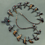 Hand-Carved 17 Fetish Quail Necklace by Matt Mitchell