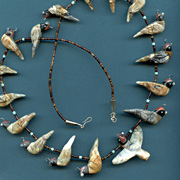Hand-Carved 17 Fetish Quail Necklace by Matt Mitchell