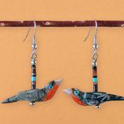 Hand-Carved Robin Fetish Earrings by Matt Mitchell