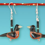 Hand-Carved Orioles Fetish Earrings by Matt Mitchell