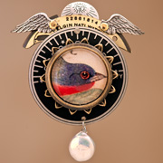 Bird with a Pearl by Mullanium Jewelry   