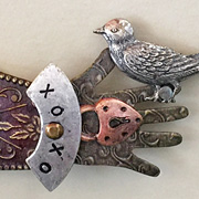 Bird with a Pearl by Mullanium Jewelry   