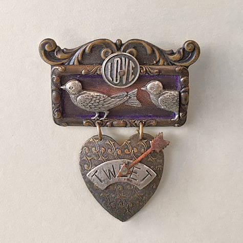 The Fat Finch Boutique for Bird Lovers | Bird Jewelry | Love Tweet Pin by Mullanium Jewelry