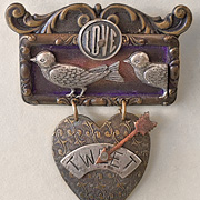 Love Tweet Bird Pin by Mullanium Jewelry