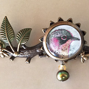 Love Tweet Bird Pin by Mullanium Jewelry