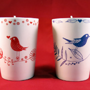 The Fat Finch Boutique for Bird Lovers | Home Decor | Lovebirds Porcelain Candles