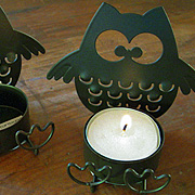 The Fat Finch Boutique for Bird Lovers | Home Decor Owl Tea Light Holders