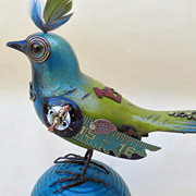 The Fat Finch Boutique for Bird Lovers | Bird with Locket on Bocce Ball Sculpture by Mullanium