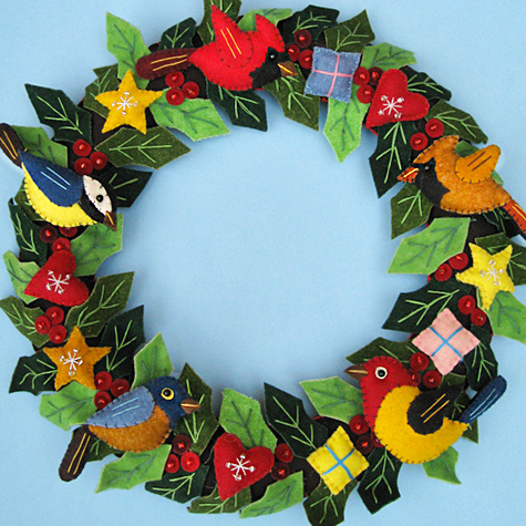 The Fat Finch Boutique for Bird Lovers | Felt Wild Bird Wreath