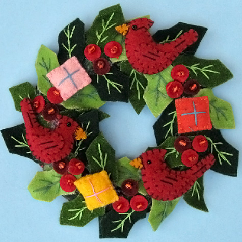The Fat Finch Boutique for Bird Lovers | Cardinal Felt Mini Wreath