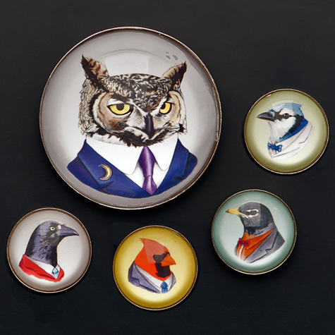 The Fat Finch Boutique for Bird Lovers | iPop Big Clicks & Clicks Magnets - Birds in Suits