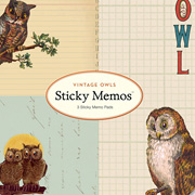 The Fat Finch Boutique for Bird Lovers | Vintage Owls Sticky Memos