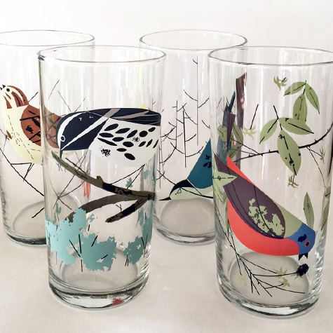 The Fat Finch Boutique for Bird Lovers | Charley Harper Tall Drinking Glasses