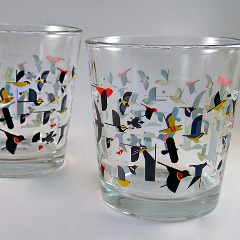The Fat Finch Boutique for Bird Lovers | Charley Harper Tall Drinking Glasses | Migration