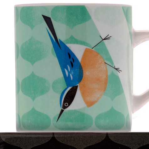 Chirpy Nuthatch Porcelain Mug from The Fat Finch Boutique for Bird Lovers