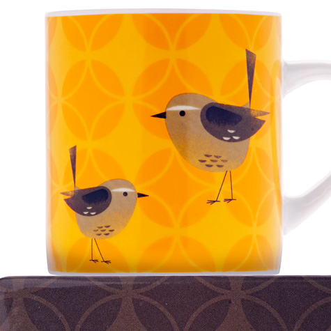 Chirpy Coal Tits Porcelain Mug from The Fat Finch Boutique for Bird Lovers