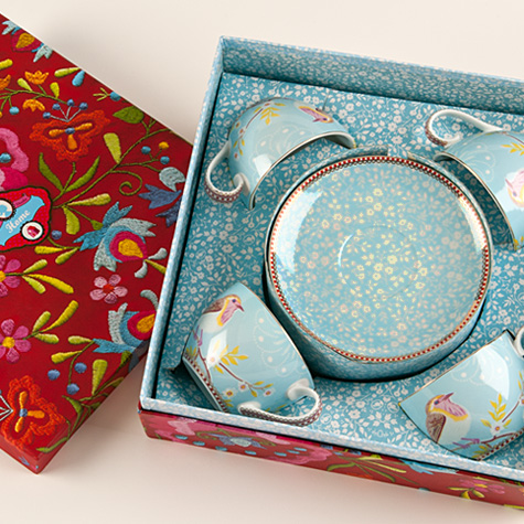 The Fat Finch Boutique for Bird Lovers | Bird Cups and Saucers Set by Pip Studio