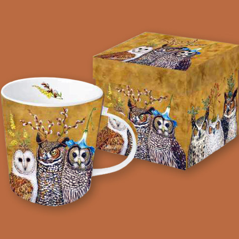 The Fat Finch Boutique for Bird Lovers | The Berry Festival Porcelain Mug by Vicki Sawyer
