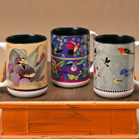 The Fat Finch Boutique for Bird Lovers | Southwestern Style Mugs with Bird Art