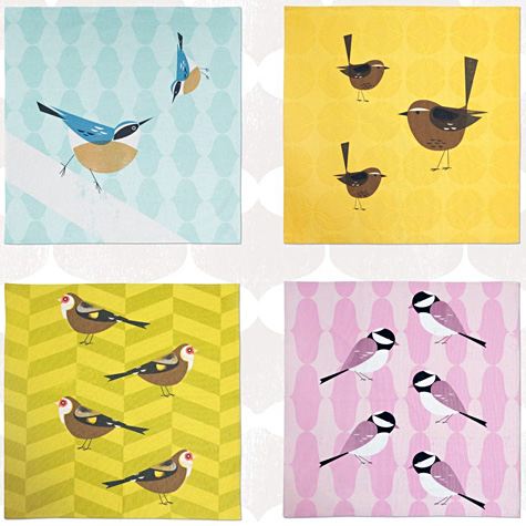 Chirpy Cotton Napkins from The Fat Finch Boutique for Bird Lovers