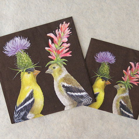 Vicki Sawyer Goldfinches Napkins from The Fat Finch Boutique for Bird Lovers