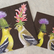 Goldfinches Napkins by Vicki Sawyer from The Fat Finch Boutique for Bird Lovers