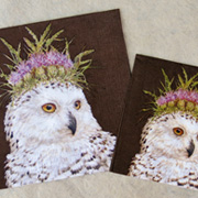 Snowy Owl Napkins by Vicki Sawyer from The Fat Finch Boutique for Bird Lovers